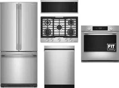 5 Piece Package Includes Refrigerator, Cooktop, Wall Oven, Microwave And Dishwasher