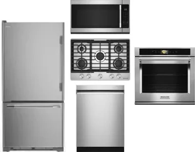 5 Piece Package Includes Refrigerator, Cooktop, Wall Oven, Microwave And Dishwasher