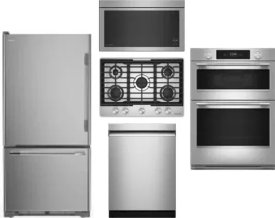 5 Piece Package Includes Refrigerator, Cooktop, Wall Oven, Microwave And Dishwasher