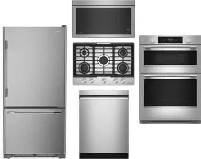 5 Piece Package Includes Refrigerator, Cooktop, Wall Oven, Microwave And Dishwasher