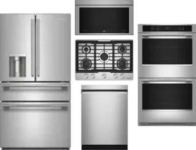 5 Piece Package Includes Refrigerator, Cooktop, Wall Oven, Microwave And Dishwasher