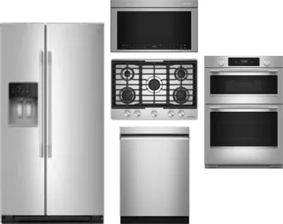5 Piece Package Includes Refrigerator, Cooktop, Wall Oven, Microwave And Dishwasher