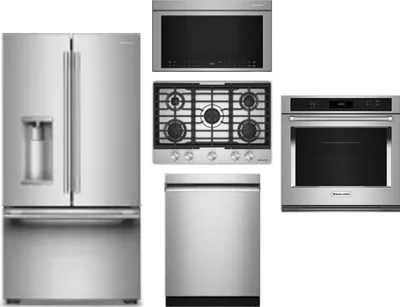 5 Piece Package Includes Refrigerator, Cooktop, Wall Oven, Microwave And Dishwasher