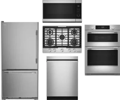 5 Piece Package Includes Refrigerator, Cooktop, Wall Oven, Microwave And Dishwasher