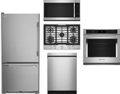 5 Piece Package Includes Refrigerator, Cooktop, Wall Oven, Microwave And Dishwasher