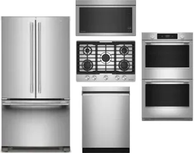 5 Piece Package Includes Refrigerator, Cooktop, Wall Oven, Microwave And Dishwasher