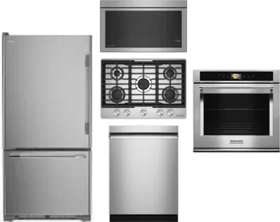 5 Piece Package Includes Refrigerator, Cooktop, Wall Oven, Microwave And Dishwasher