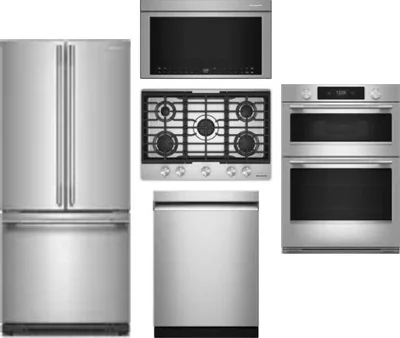 5 Piece Package Includes Refrigerator, Cooktop, Wall Oven, Microwave And Dishwasher