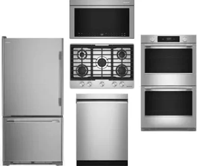 5 Piece Package Includes Refrigerator, Cooktop, Wall Oven, Microwave And Dishwasher