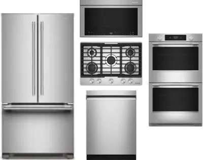 5 Piece Package Includes Refrigerator, Cooktop, Wall Oven, Microwave And Dishwasher