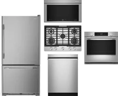 5 Piece Package Includes Refrigerator, Cooktop, Wall Oven, Microwave And Dishwasher