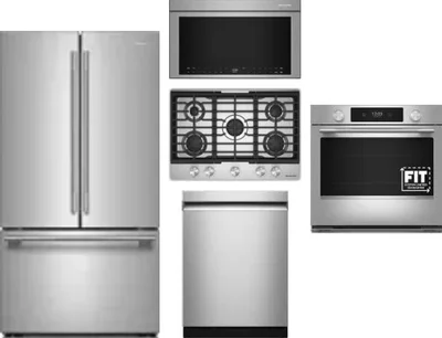 5 Piece Package Includes Refrigerator, Cooktop, Wall Oven, Microwave And Dishwasher