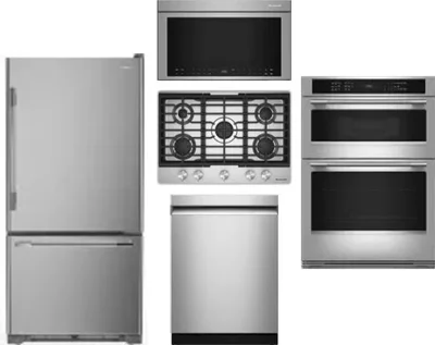 5 Piece Package Includes Refrigerator, Cooktop, Wall Oven, Microwave And Dishwasher