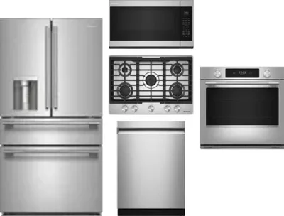 5 Piece Package Includes Refrigerator, Cooktop, Wall Oven, Microwave And Dishwasher