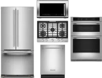 5 Piece Package Includes Refrigerator, Cooktop, Wall Oven, Microwave And Dishwasher
