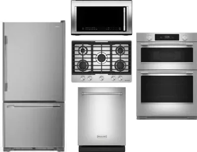 5 Piece Package Includes Refrigerator, Cooktop, Wall Oven, Microwave And Dishwasher