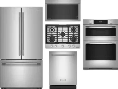 5 Piece Package Includes Refrigerator, Cooktop, Wall Oven, Microwave And Dishwasher