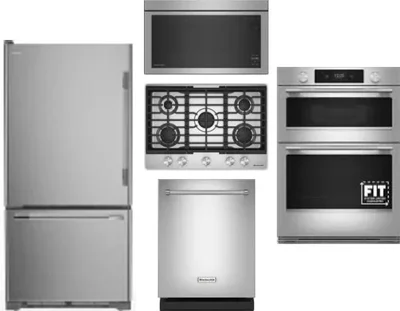 5 Piece Package Includes Refrigerator, Cooktop, Wall Oven, Microwave And Dishwasher