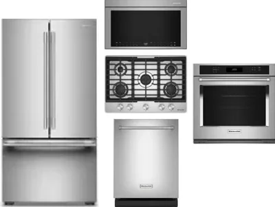 5 Piece Package Includes Refrigerator, Cooktop, Wall Oven, Microwave And Dishwasher