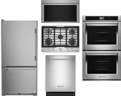 5 Piece Package Includes Refrigerator, Cooktop, Wall Oven, Microwave And Dishwasher