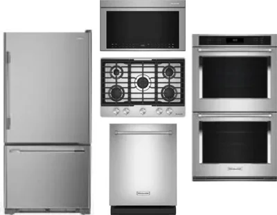 5 Piece Package Includes Refrigerator, Cooktop, Wall Oven, Microwave And Dishwasher