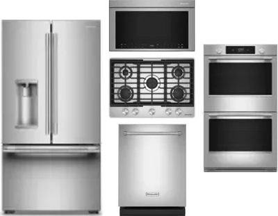 5 Piece Package Includes Refrigerator, Cooktop, Wall Oven, Microwave And Dishwasher
