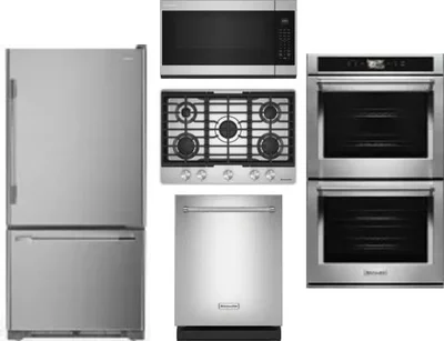 5 Piece Package Includes Refrigerator, Cooktop, Wall Oven, Microwave And Dishwasher