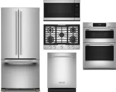 5 Piece Package Includes Refrigerator, Cooktop, Wall Oven, Microwave And Dishwasher