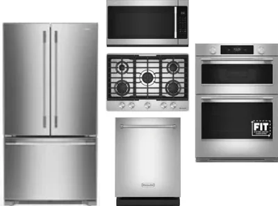 5 Piece Package Includes Refrigerator, Cooktop, Wall Oven, Microwave And Dishwasher