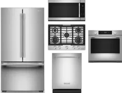 5 Piece Package Includes Refrigerator, Cooktop, Wall Oven, Microwave And Dishwasher