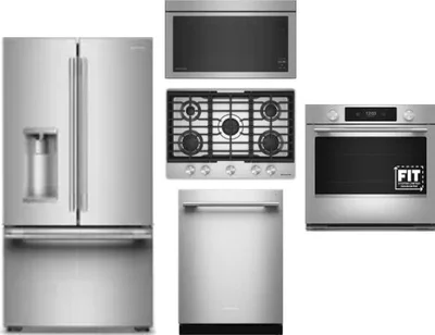5 Piece Package Includes Refrigerator, Cooktop, Wall Oven, Microwave And Dishwasher