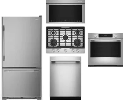 5 Piece Package Includes Refrigerator, Cooktop, Wall Oven, Microwave And Dishwasher
