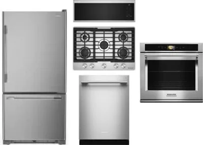 5 Piece Package Includes Refrigerator, Cooktop, Wall Oven, Microwave And Dishwasher