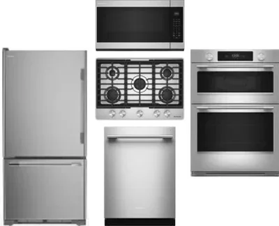 5 Piece Package Includes Refrigerator, Cooktop, Wall Oven, Microwave And Dishwasher
