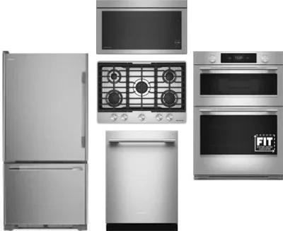 5 Piece Package Includes Refrigerator, Cooktop, Wall Oven, Microwave And Dishwasher