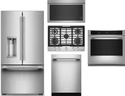 5 Piece Package Includes Refrigerator, Cooktop, Wall Oven, Microwave And Dishwasher