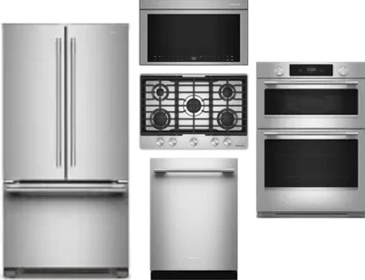 5 Piece Package Includes Refrigerator, Cooktop, Wall Oven, Microwave And Dishwasher