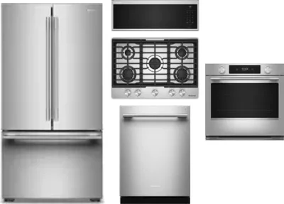 5 Piece Package Includes Refrigerator, Cooktop, Wall Oven, Microwave And Dishwasher