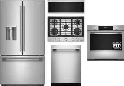 5 Piece Package Includes Refrigerator, Cooktop, Wall Oven, Microwave And Dishwasher