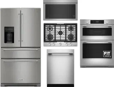 5 Piece Package Includes Refrigerator, Cooktop, Wall Oven, Microwave And Dishwasher