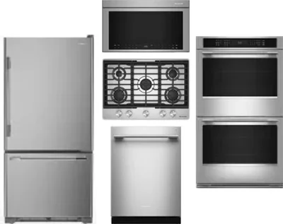 5 Piece Package Includes Refrigerator, Cooktop, Wall Oven, Microwave And Dishwasher