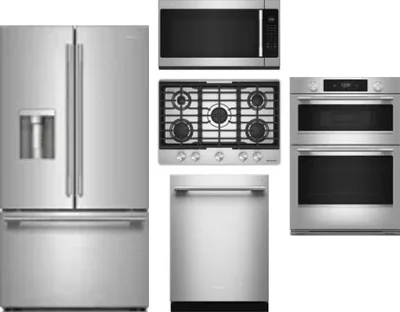 5 Piece Package Includes Refrigerator, Cooktop, Wall Oven, Microwave And Dishwasher