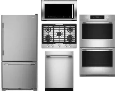 5 Piece Package Includes Refrigerator, Cooktop, Wall Oven, Microwave And Dishwasher