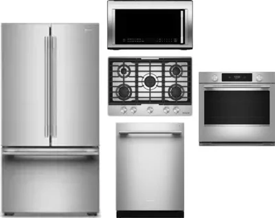 5 Piece Package Includes Refrigerator, Cooktop, Wall Oven, Microwave And Dishwasher
