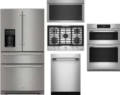 5 Piece Package Includes Refrigerator, Cooktop, Wall Oven, Microwave And Dishwasher