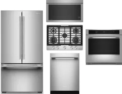 5 Piece Package Includes Refrigerator, Cooktop, Wall Oven, Microwave And Dishwasher