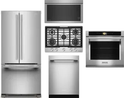 5 Piece Package Includes Refrigerator, Cooktop, Wall Oven, Microwave And Dishwasher