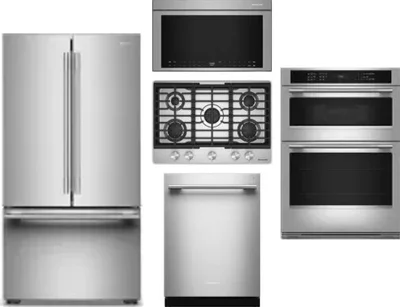 5 Piece Package Includes Refrigerator, Cooktop, Wall Oven, Microwave And Dishwasher