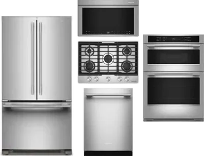 5 Piece Package Includes Refrigerator, Cooktop, Wall Oven, Microwave And Dishwasher