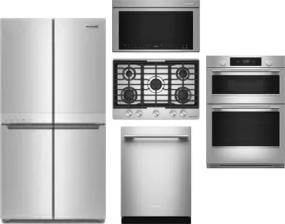 5 Piece Package Includes Refrigerator, Cooktop, Wall Oven, Microwave And Dishwasher